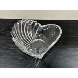 Gorham Crystal Heart Dish 8" – Elegant Cut Glass Candy Trinket Bowl EUC‎